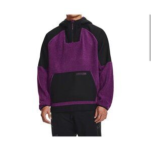Under Armour Mission Anorak Quarter Zip Jacket Men's Medium Prple Black Pullover